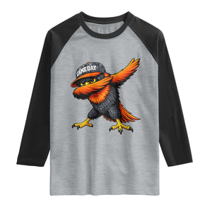 Fierce Oriole Spirit Graphic Raglan Shirt Cool Game Day Sports Fan TS02 Heather Gray Black Print Your Wear