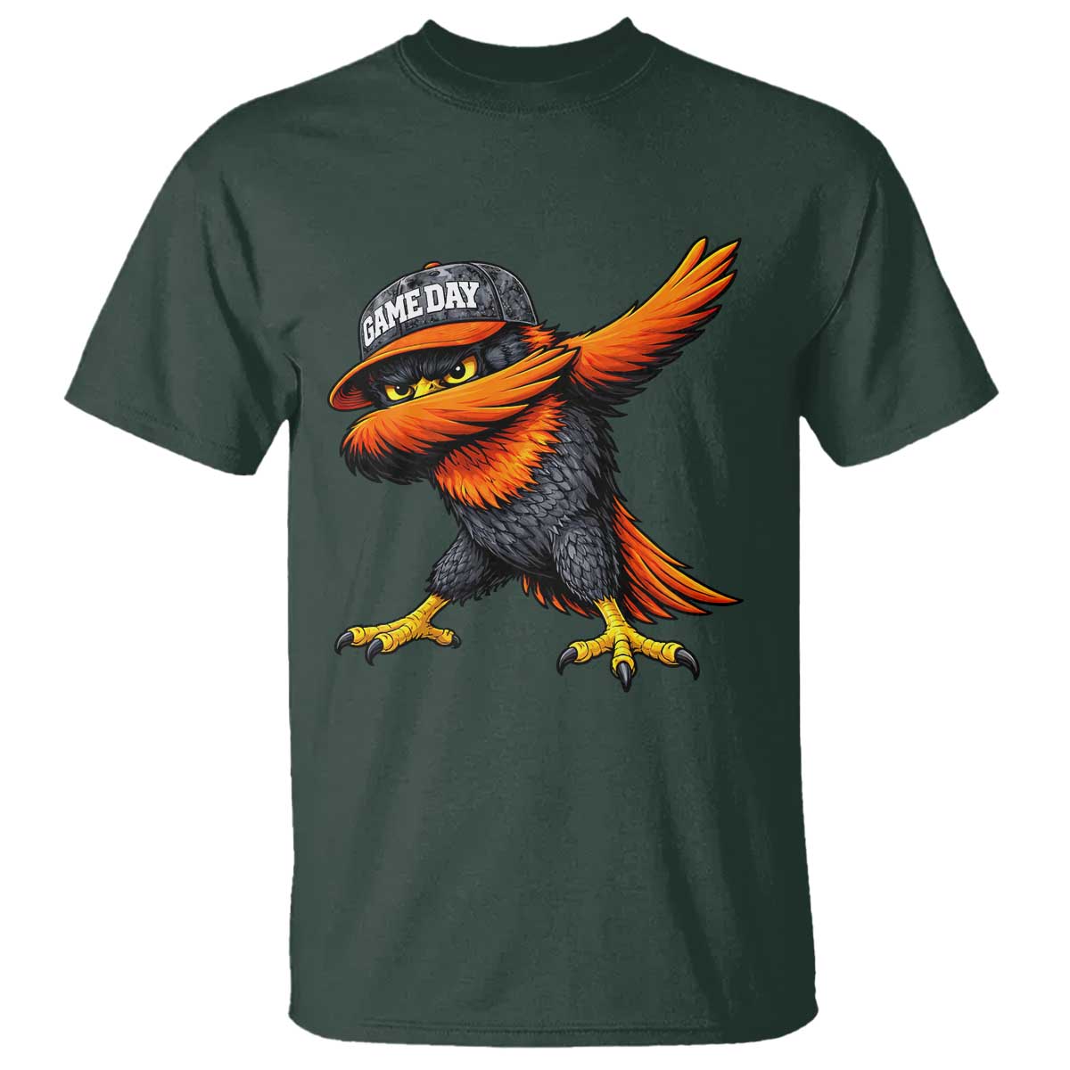Fierce Oriole Spirit Graphic T Shirt Cool Game Day Sports Fan TS02 Dark Forest Green Print Your Wear