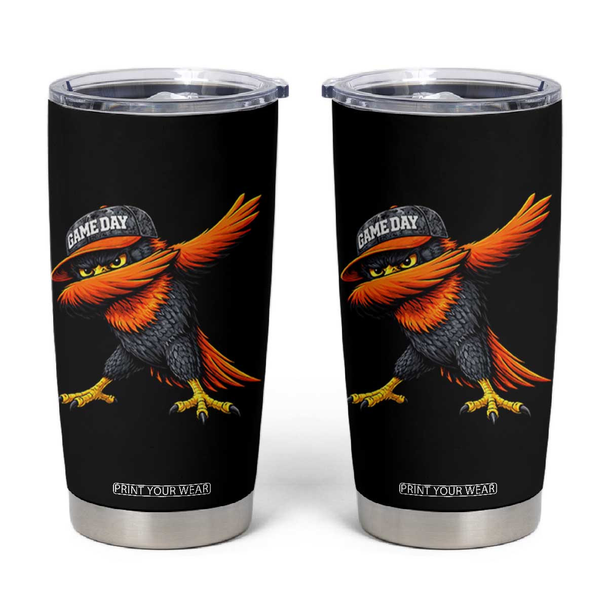 Fierce Oriole Spirit Graphic Tumbler Cup Cool Game Day Sports Fan TS02 Black Print Your Wear