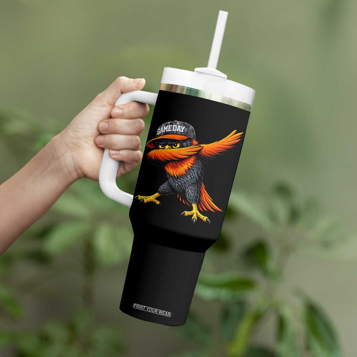 Fierce Oriole Spirit Graphic Tumbler With Handle Cool Game Day Sports Fan TS02 Print Your Wear