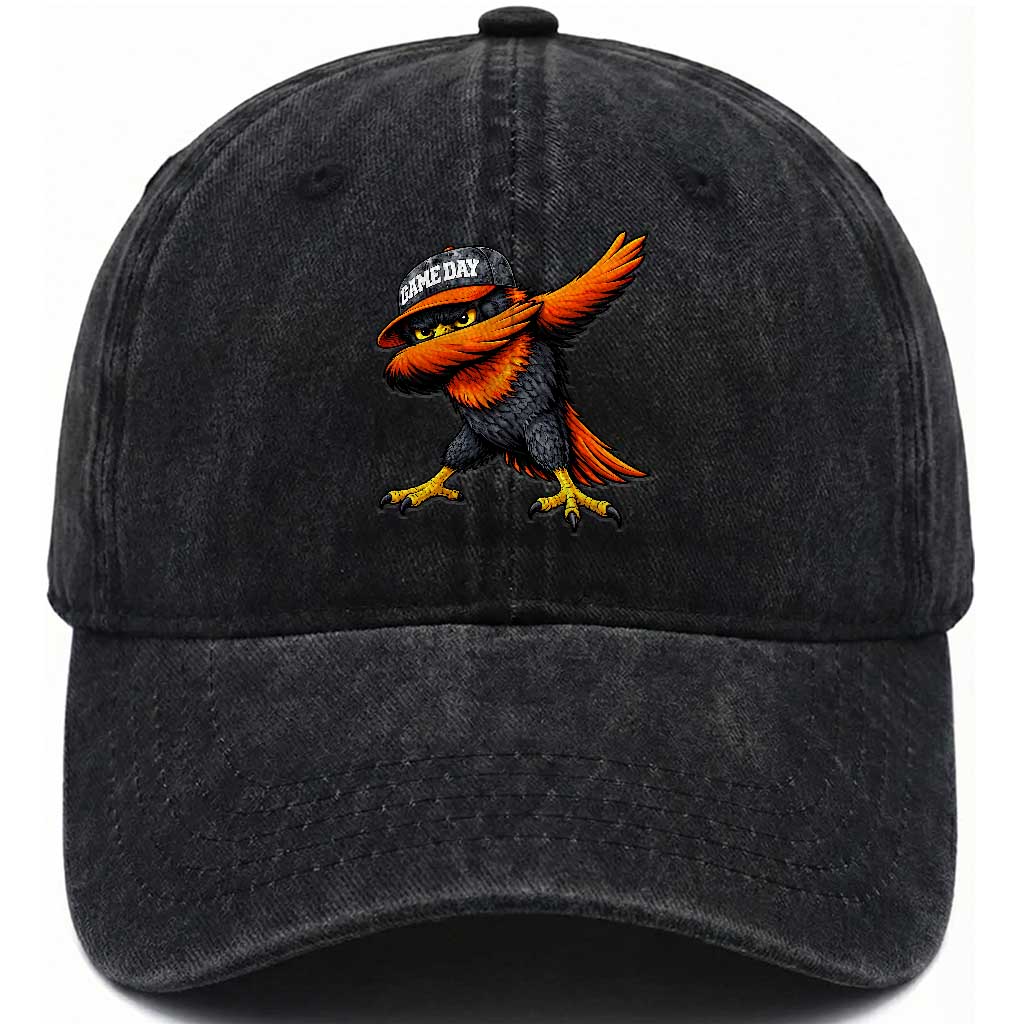 Fierce Oriole Spirit Graphic Washed Cotton Baseball Cap Cool Game Day Sports Fan TS02 Print Your Wear