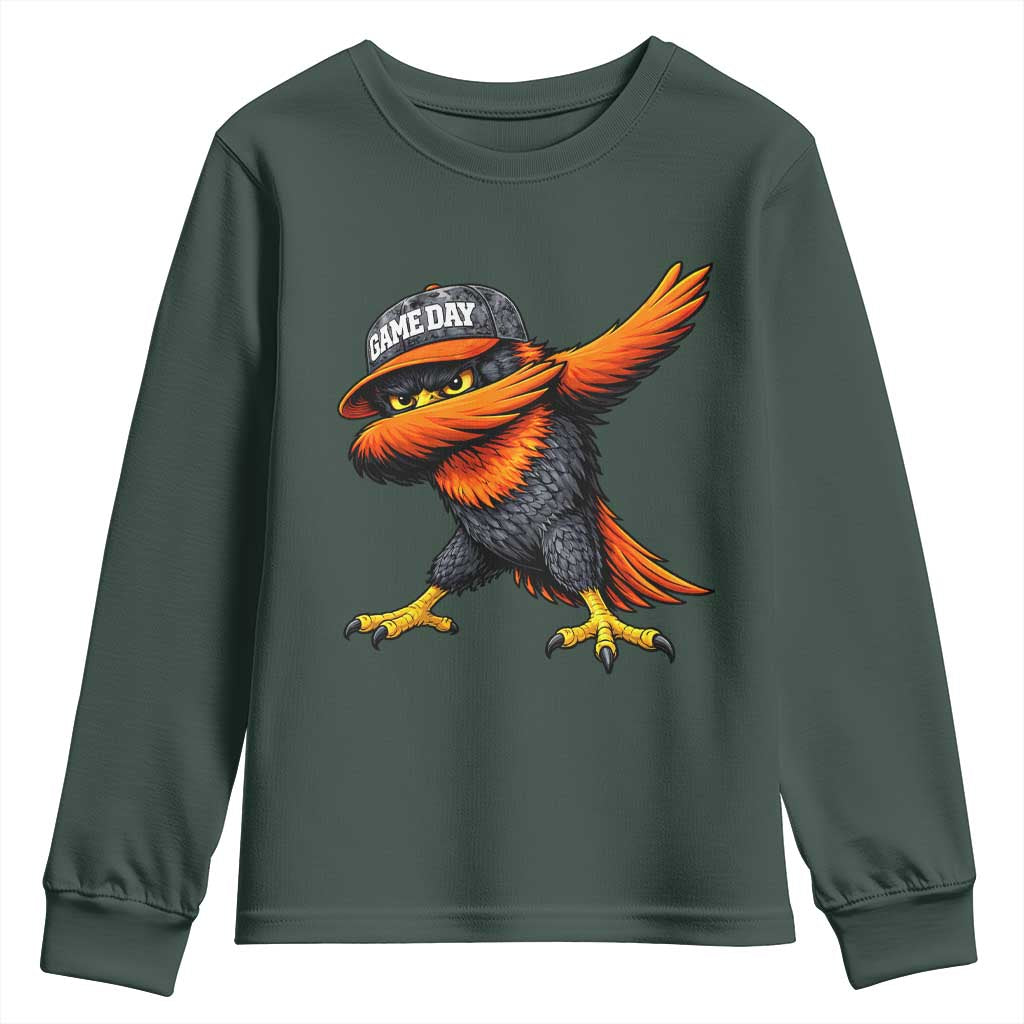 Fierce Oriole Spirit Graphic Youth Sweatshirt Cool Game Day Sports Fan TS02 Dark Forest Green Print Your Wear