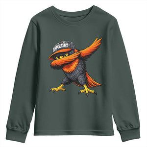 Fierce Oriole Spirit Graphic Youth Sweatshirt Cool Game Day Sports Fan TS02 Dark Forest Green Print Your Wear