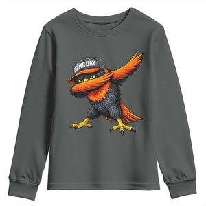 Fierce Oriole Spirit Graphic Youth Sweatshirt Cool Game Day Sports Fan TS02 Dark Heather Print Your Wear