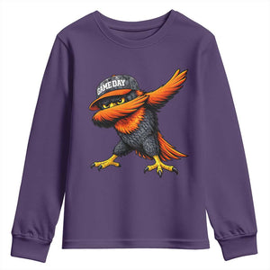 Fierce Oriole Spirit Graphic Youth Sweatshirt Cool Game Day Sports Fan TS02 Purple Print Your Wear