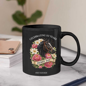Celebrating 152 Years Derby Day Floral Coffee Mug Horse Racing Pink Peony White Lily Equestrian 152nd Anniversary TS02 Print Your Wear