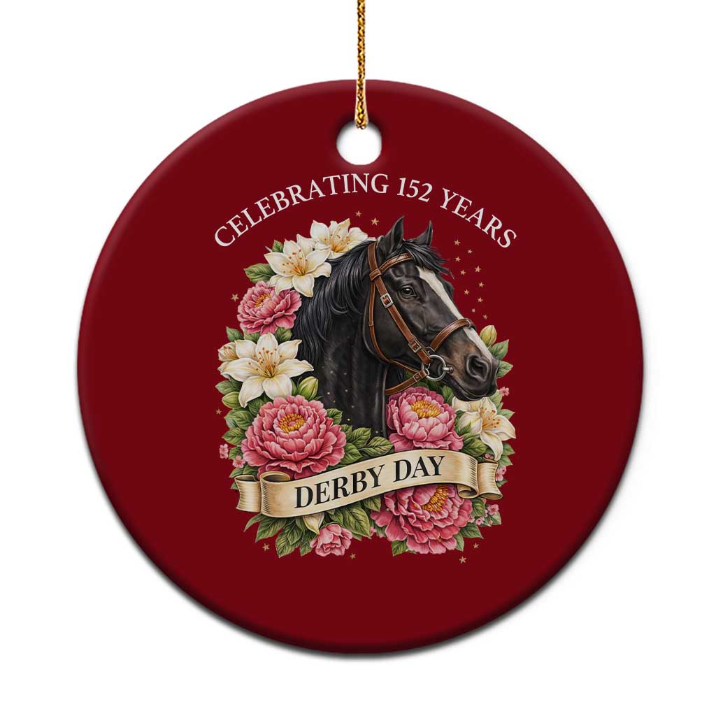 Celebrating 152 Years Derby Day Floral Ceramic Ornament Horse Racing Pink Peony White Lily Equestrian 152nd Anniversary TS02 1pc Red Print Your Wear