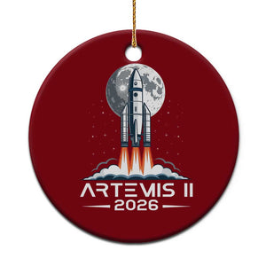 Lunar Journey 2026 Retro Rocket Launch Ceramic Ornament Space Exploration Astronomy Enthusiasts Sci-Fi Lovers TS02 1pc Red Print Your Wear