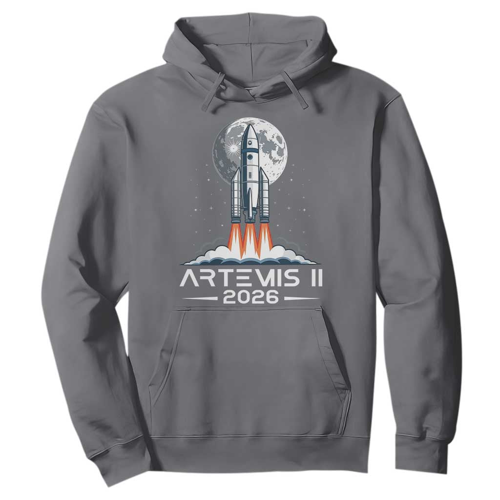 Lunar Journey 2026 Retro Rocket Launch Hoodie Space Exploration Astronomy Enthusiasts Sci-Fi Lovers TS02 Charcoal Print Your Wear