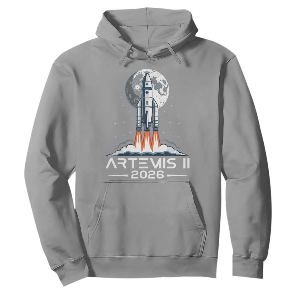 Lunar Journey 2026 Retro Rocket Launch Hoodie Space Exploration Astronomy Enthusiasts Sci-Fi Lovers TS02 Sport Gray Print Your Wear