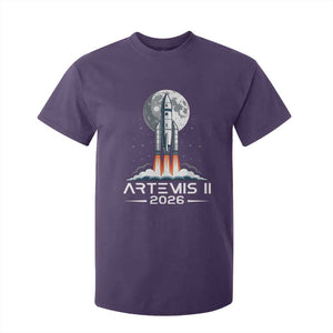 Lunar Journey 2026 Retro Rocket Launch T Shirt For Kid Space Exploration Astronomy Enthusiasts Sci-Fi Lovers TS02 Purple Print Your Wear