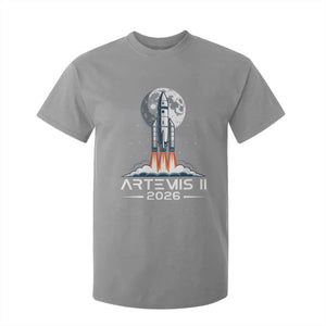 Lunar Journey 2026 Retro Rocket Launch T Shirt For Kid Space Exploration Astronomy Enthusiasts Sci-Fi Lovers TS02 Sport Gray Print Your Wear