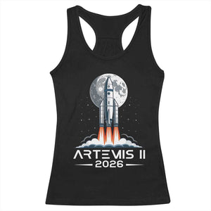 Lunar Journey 2026 Retro Rocket Launch Racerback Tank Top Space Exploration Astronomy Enthusiasts Sci-Fi Lovers TS02 Black Print Your Wear