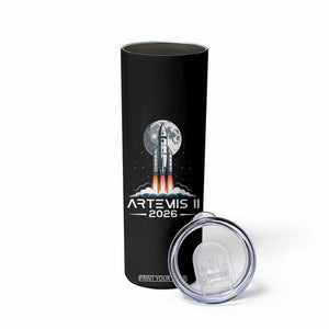 Lunar Journey 2026 Retro Rocket Launch Skinny Tumbler Space Exploration Astronomy Enthusiasts Sci-Fi Lovers TS02 Print Your Wear