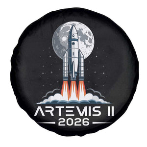 Lunar Journey 2026 Retro Rocket Launch Spare Tire Cover Space Exploration Astronomy Enthusiasts Sci-Fi Lovers TS02 Print Your Wear