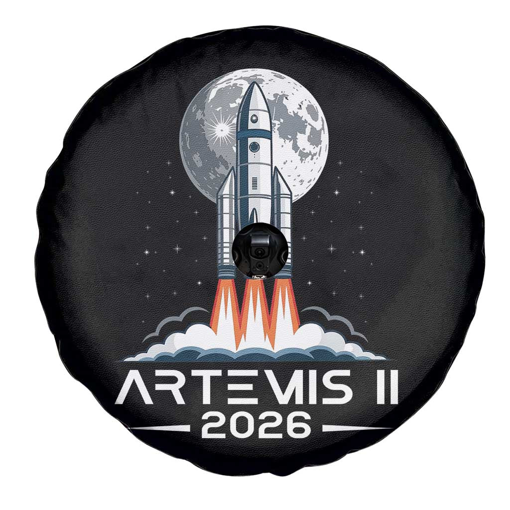 Lunar Journey 2026 Retro Rocket Launch Spare Tire Cover Space Exploration Astronomy Enthusiasts Sci-Fi Lovers TS02 Print Your Wear