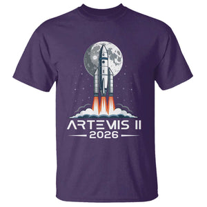 Lunar Journey 2026 Retro Rocket Launch T Shirt Space Exploration Astronomy Enthusiasts Sci-Fi Lovers TS02 Purple Print Your Wear