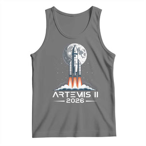 Lunar Journey 2026 Retro Rocket Launch Tank Top Space Exploration Astronomy Enthusiasts Sci-Fi Lovers TS02 Black Heather Print Your Wear