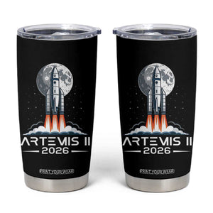 Lunar Journey 2026 Retro Rocket Launch Tumbler Cup Space Exploration Astronomy Enthusiasts Sci-Fi Lovers TS02 Black Print Your Wear