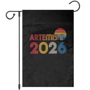 2026 Lunar Mission Retro Sunset Garden Flag Vintage Space Exploration Astronomy Enthusiasts Sci-Fi Lovers TS02 Black Print Your Wear