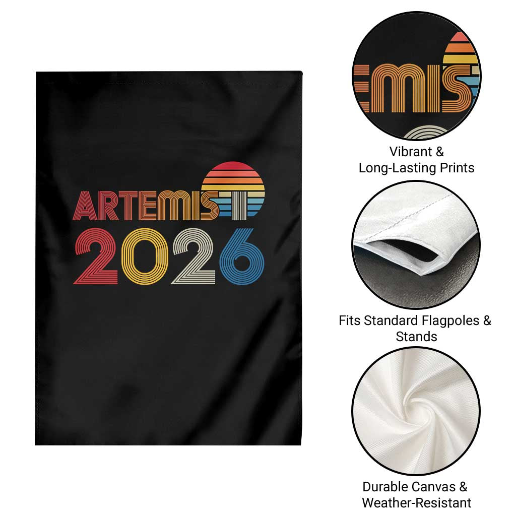 2026 Lunar Mission Retro Sunset Garden Flag Vintage Space Exploration Astronomy Enthusiasts Sci-Fi Lovers TS02 Print Your Wear