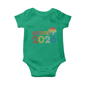 2026 Lunar Mission Retro Sunset Baby Onesie Vintage Space Exploration Astronomy Enthusiasts Sci-Fi Lovers TS02 Irish Green Print Your Wear
