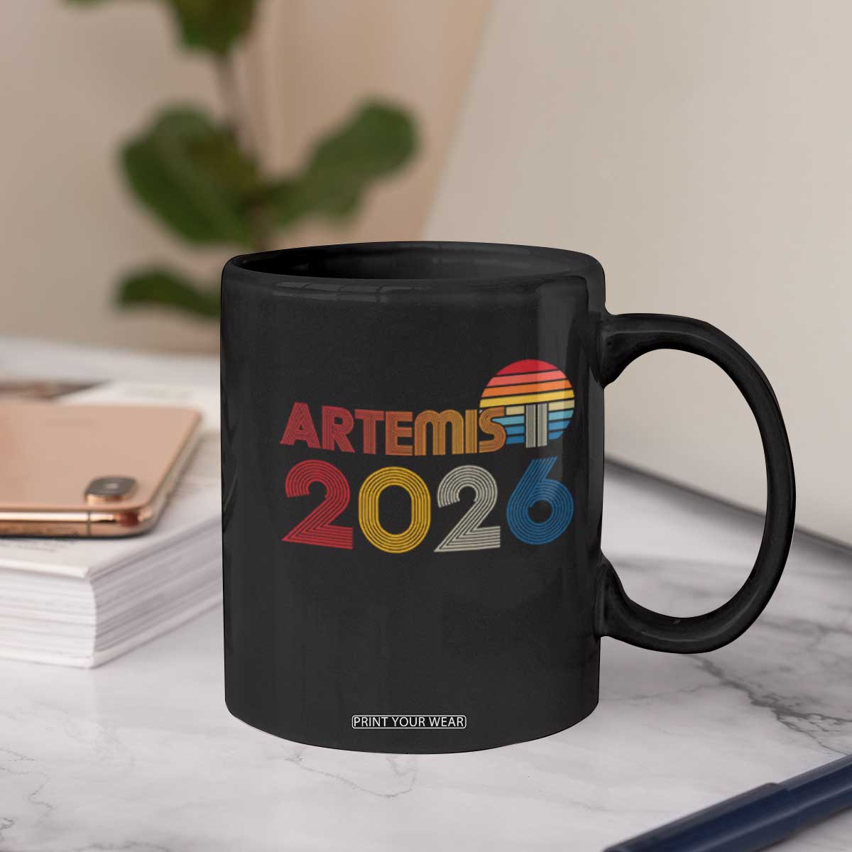 2026 Lunar Mission Retro Sunset Coffee Mug Vintage Space Exploration Astronomy Enthusiasts Sci-Fi Lovers TS02 Print Your Wear