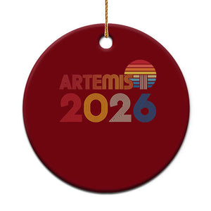 2026 Lunar Mission Retro Sunset Ceramic Ornament Vintage Space Exploration Astronomy Enthusiasts Sci-Fi Lovers TS02 1pc Red Print Your Wear