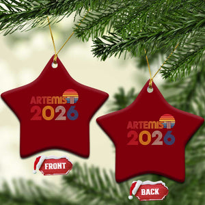 2026 Lunar Mission Retro Sunset Ceramic Ornament Vintage Space Exploration Astronomy Enthusiasts Sci-Fi Lovers TS02 Print Your Wear
