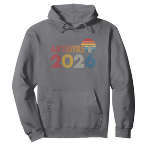 2026 Lunar Mission Retro Sunset Hoodie Vintage Space Exploration Astronomy Enthusiasts Sci-Fi Lovers TS02 Charcoal Print Your Wear