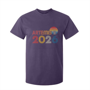 2026 Lunar Mission Retro Sunset T Shirt For Kid Vintage Space Exploration Astronomy Enthusiasts Sci-Fi Lovers TS02 Purple Print Your Wear