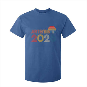 2026 Lunar Mission Retro Sunset T Shirt For Kid Vintage Space Exploration Astronomy Enthusiasts Sci-Fi Lovers TS02 Royal Blue Print Your Wear