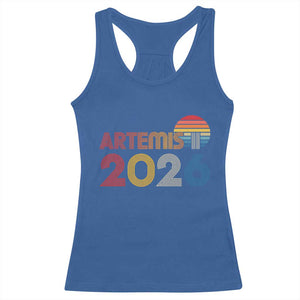 2026 Lunar Mission Retro Sunset Racerback Tank Top Vintage Space Exploration Astronomy Enthusiasts Sci-Fi Lovers TS02 Royal Blue Print Your Wear