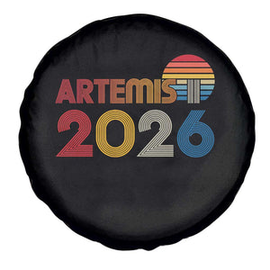 2026 Lunar Mission Retro Sunset Spare Tire Cover Vintage Space Exploration Astronomy Enthusiasts Sci-Fi Lovers TS02 Print Your Wear