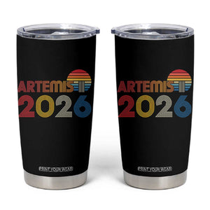 2026 Lunar Mission Retro Sunset Tumbler Cup Vintage Space Exploration Astronomy Enthusiasts Sci-Fi Lovers TS02 Black Print Your Wear