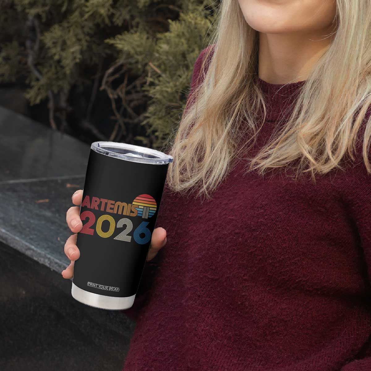 2026 Lunar Mission Retro Sunset Tumbler Cup Vintage Space Exploration Astronomy Enthusiasts Sci-Fi Lovers TS02 Print Your Wear