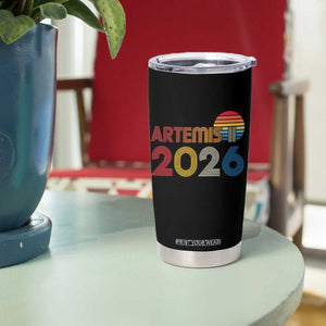 2026 Lunar Mission Retro Sunset Tumbler Cup Vintage Space Exploration Astronomy Enthusiasts Sci-Fi Lovers TS02 Print Your Wear