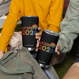 2026 Lunar Mission Retro Sunset Tumbler Cup Vintage Space Exploration Astronomy Enthusiasts Sci-Fi Lovers TS02 Print Your Wear