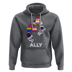 LGBT Ally Hoodie Proud Gay Support Astronaut Outer Space TS02 Charcoal Printyourwear