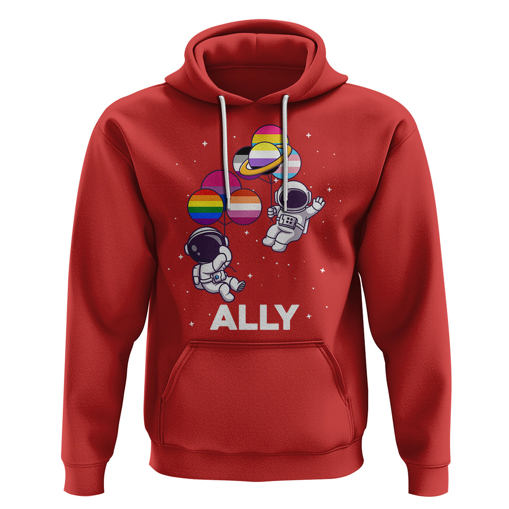 LGBT Ally Hoodie Proud Gay Support Astronaut Outer Space TS02 Red Printyourwear