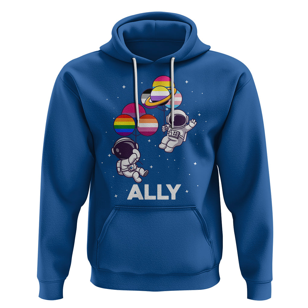 LGBT Ally Hoodie Proud Gay Support Astronaut Outer Space TS02 Royal Blue Printyourwear