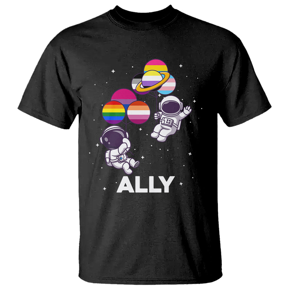 LGBT Ally T Shirt Proud Gay Support Astronaut Outer Space TS02 Black Printyourwear