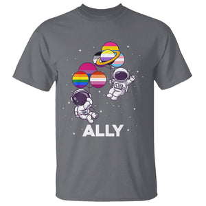 LGBT Ally T Shirt Proud Gay Support Astronaut Outer Space TS02 Charcoal Printyourwear