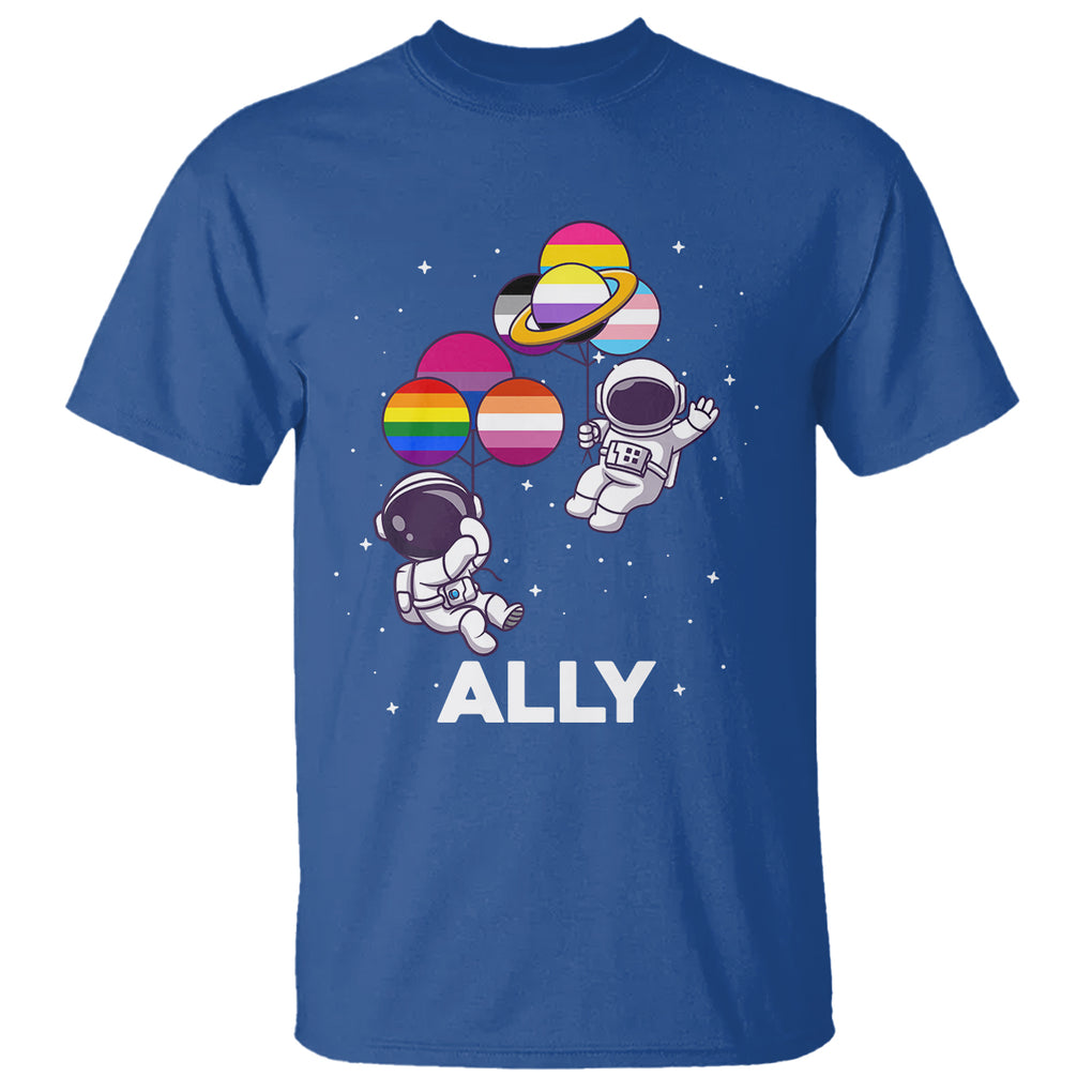 LGBT Ally T Shirt Proud Gay Support Astronaut Outer Space TS02 Royal Blue Printyourwear