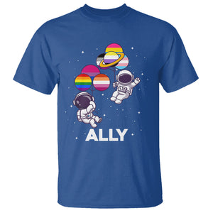 LGBT Ally T Shirt Proud Gay Support Astronaut Outer Space TS02 Royal Blue Printyourwear