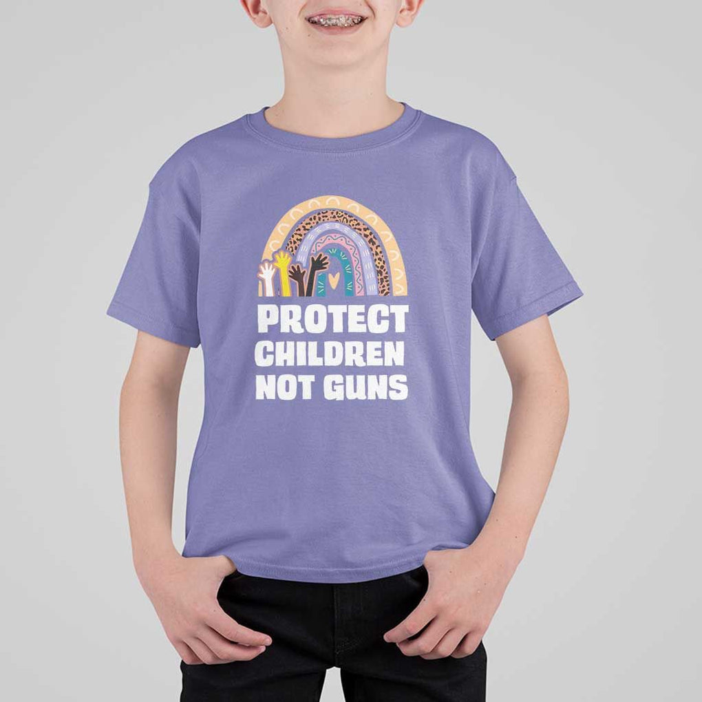 Gun Violence Awareness T Shirt For Kid Protect Children Not Guns In June We Wear Orange Day End Gun Violence Rainbow TS02 Violet Print Your Wear