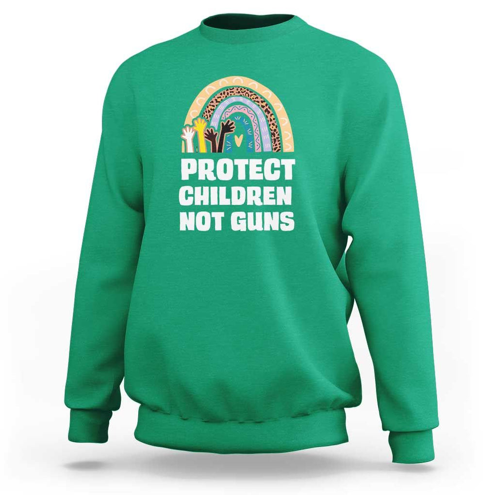 Gun Violence Awareness Sweatshirt Protect Children Not Guns In June We Wear Orange Day End Gun Violence Rainbow TS02 Irish Green Print Your Wear
