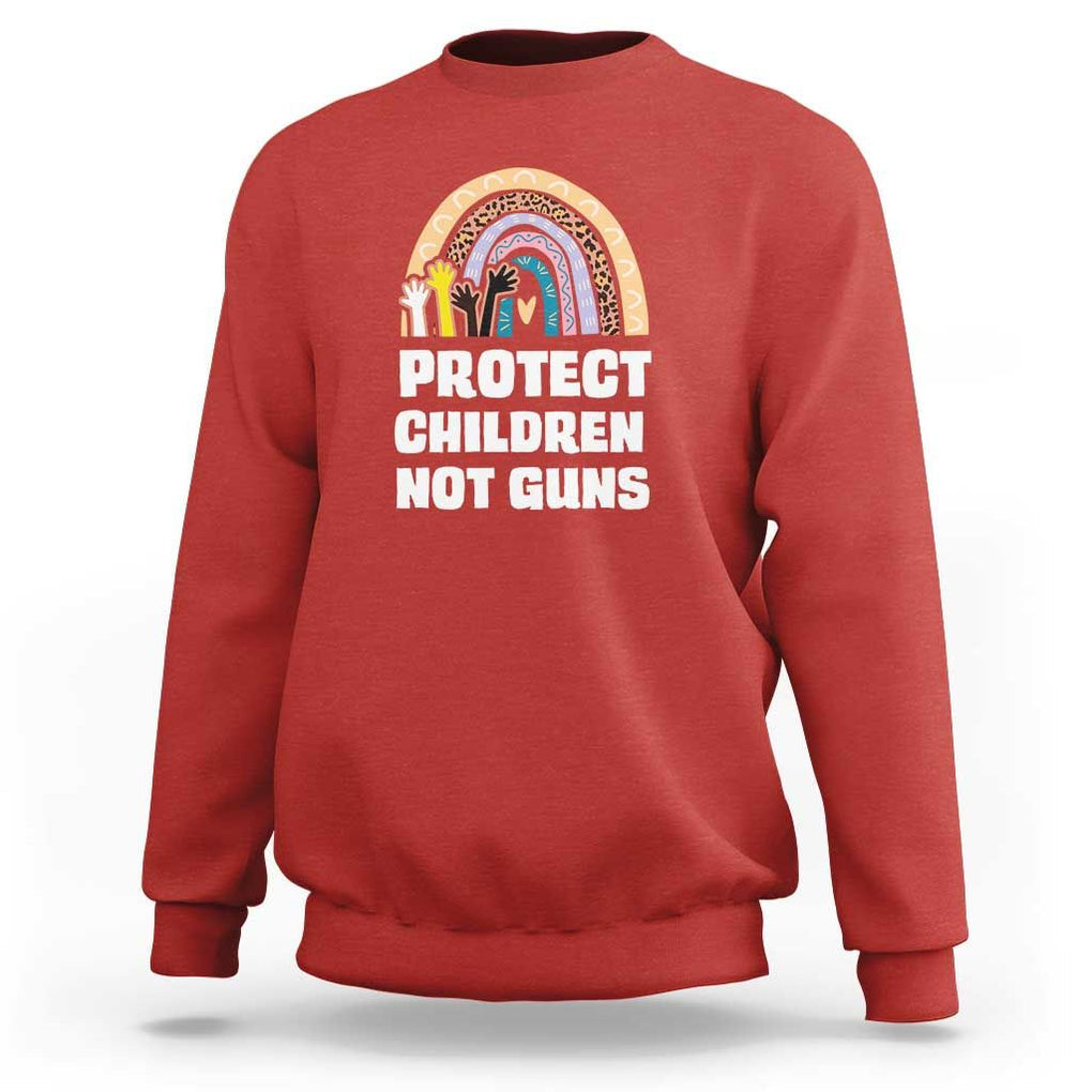 Gun Violence Awareness Sweatshirt Protect Children Not Guns In June We Wear Orange Day End Gun Violence Rainbow TS02 Red Print Your Wear