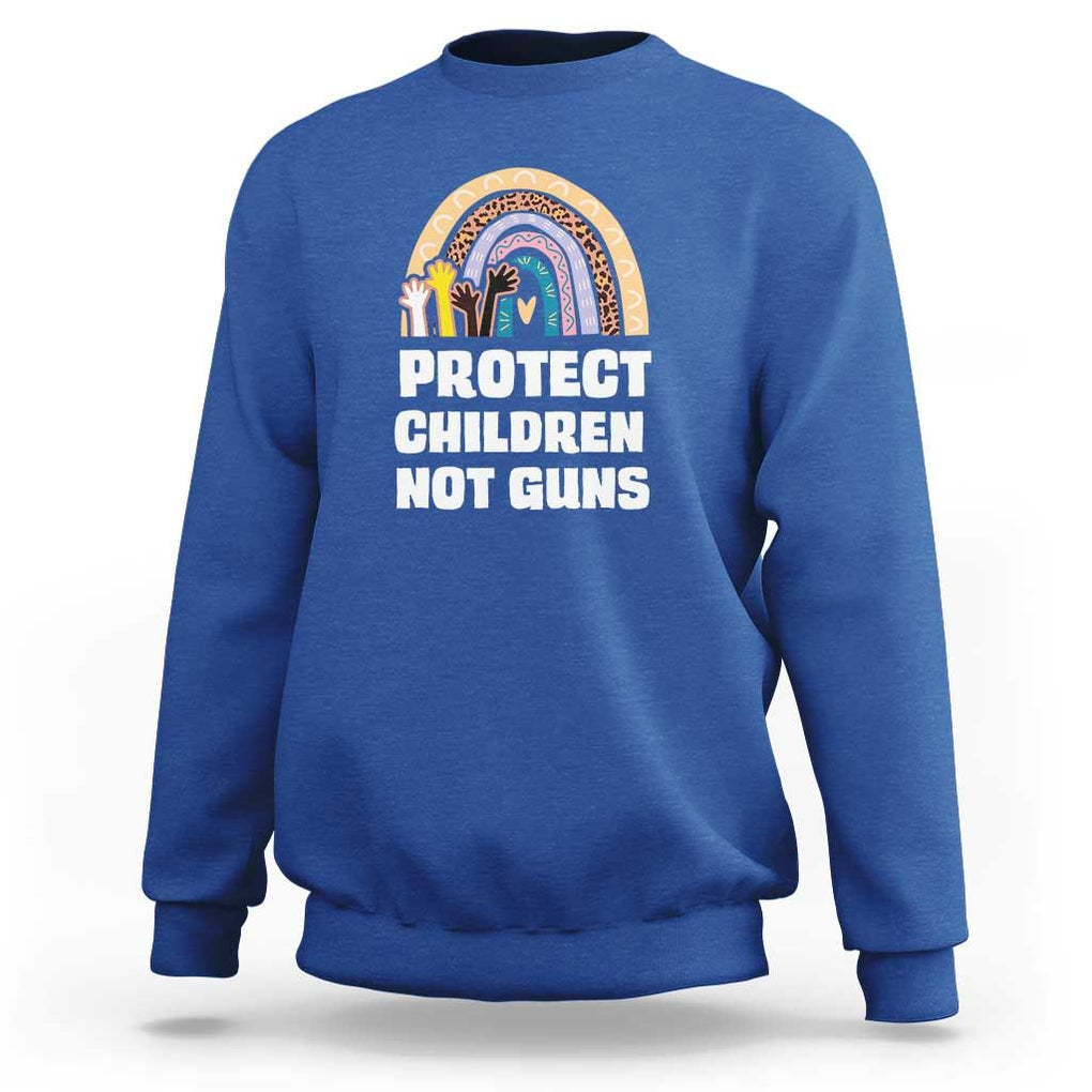 Gun Violence Awareness Sweatshirt Protect Children Not Guns In June We Wear Orange Day End Gun Violence Rainbow TS02 Royal Blue Print Your Wear