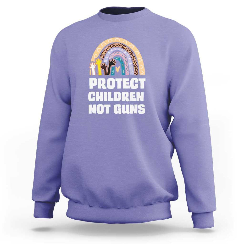 Gun Violence Awareness Sweatshirt Protect Children Not Guns In June We Wear Orange Day End Gun Violence Rainbow TS02 Violet Print Your Wear